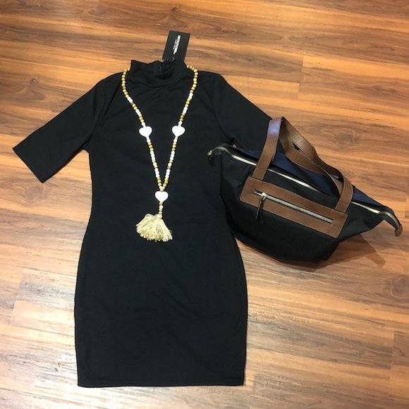 NWT Bodycon Black Dress, PrettyLittleThing, Sz 12 - Picture 14 of 16